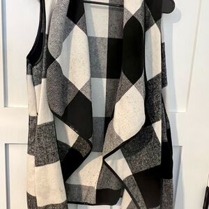 Black and White Checkered Vest